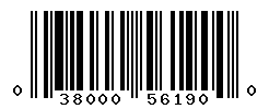 UPC barcode number 038000561900