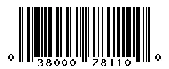 UPC barcode 038000781100