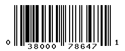 UPC barcode number 038000786471