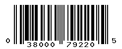 UPC barcode number 038000792205