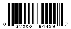 UPC barcode number 038000844997