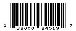 UPC barcode number 038000845192