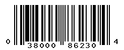 UPC barcode number 038000862304