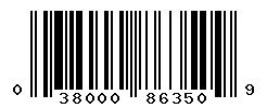 UPC barcode number 038000863509