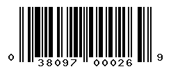 UPC barcode number 038097000269