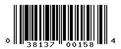 UPC barcode number 038137001584