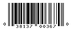 UPC barcode number 038137003670