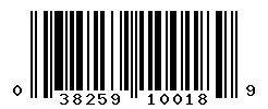 UPC barcode number 038259100189