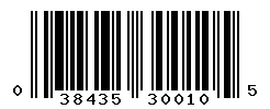 UPC barcode number 038435300105