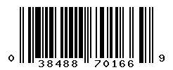 UPC barcode number 038488701669