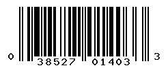UPC barcode number 038527014033