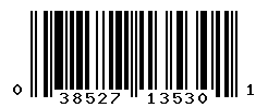 UPC barcode number 038527135301