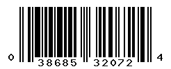 UPC barcode number 038685320724