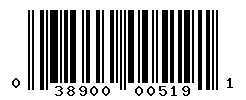 UPC barcode number 038900005191
