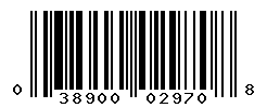 UPC barcode number 038900029708