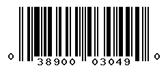 UPC barcode number 038900030490