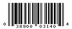 UPC barcode 038900031404