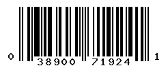 UPC 038900719241 barcode image
