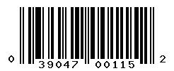 UPC barcode 039047001152