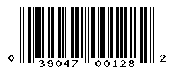 UPC barcode number 039047001282