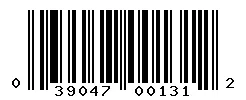 UPC barcode 039047001312