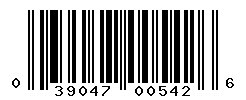 UPC barcode number 039047005426