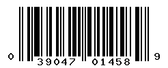 UPC barcode number 039047014589