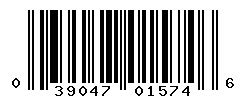 UPC barcode number 039047015746