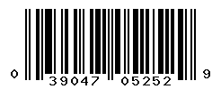 UPC barcode number 039047052529