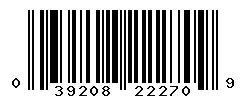 039208222709 barcode