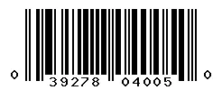 UPC 039278040050 barcode image