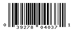 UPC barcode 039278040371