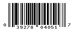 UPC barcode 039278040517