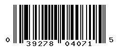 UPC barcode 039278040715