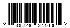 upc 039278315165 barcode image