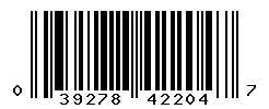 UPC barcode number 039278422047