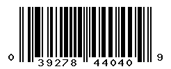 UPC barcode number 039278440409