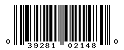UPC barcode number 039281021480