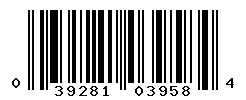 UPC barcode number 039281039584