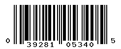 UPC barcode number 039281053405