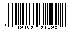 UPC barcode number 039400015901