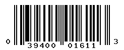 UPC barcode number 039400016113