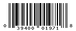 UPC barcode number 039400019718