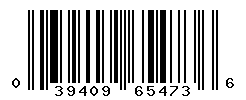 UPC barcode number 039409654736