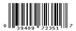 UPC barcode number 039409723517