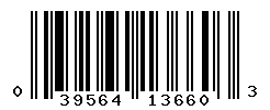 UPC barcode number 039564136603