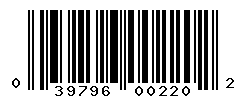UPC barcode number 039796002202