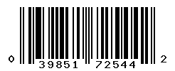 UPC barcode number 039851725442