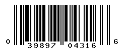 UPC barcode number 039897043166