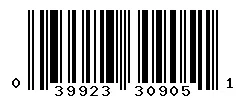 UPC barcode 039923309051